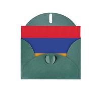ENRPTY Biglietti di ringraziamento in carta perlescente con stampa bandiera dell'Armenia con buste e adesivi per auguri di festa