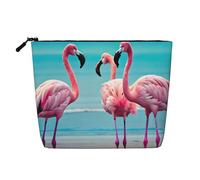 ENRPTY Borsa da trucco da donna con stampa fenicottero spiaggia borsa con cerniera borsa da viaggio borsa di grande capacità