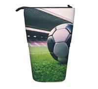 ENRPTY Borsa telescopica di trucco di stoccaggio di pop-up di grande capacità della borsa della matita della stampa del pallone da calcio per le forniture