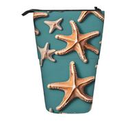 ENRPTY Borsa telescopica per matite con stampa di conchiglie marine e conchiglie di mare, grande capacità, per riporre oggetti per ufficio