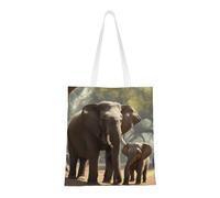 ENRPTY Borse della spesa riutilizzabili della spalla della borsa di totalizzatore della tela della stampa dell'elefante per il viaggio di