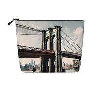 ENRPTY Brooklyn Bridge S Stampa Trucco Donna Trucco Sacchetto di Cerniera Sacchetto di Immagazzinaggio di Viaggio Sacchetto di Grande Capacità Borsa