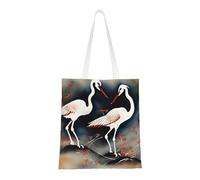 ENRPTY Due gru giapponesi che volano pittura tradizionale stampa tela tote bag riutilizzabile spalla borse della spesa per uso quotidiano shopping viaggio