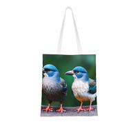 ENRPTY Due uccelli stampa tela Tote Bag riutilizzabile spalla shopping bags per uso quotidiano shopping viaggio