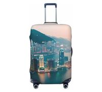 ENRPTY Hong Kong Stampa Valigie Decoraitve Coperture Lavabile Valigia Copertura Accessori Bagagli Da Viaggio, Nero, X-Large