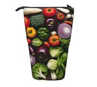 ENRPTY Introduzione Di Varie Verdure Stampa Telescopica Sacchetto di Matita Grande Capacità Pop Up Storage Makeup Bag Per Forniture Per Ufficio