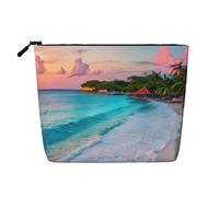 ENRPTY Jamaica Beach Print Women Makeup Make Up Bag Zipper Pouch Travel Storage Pouch Large Capacity Purse