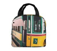 ENRPTY Lisbon Tram Pattern Stampa Portatile Lunch Bag Lavoro Viaggi Picnic Riutilizzabile Isolato Cooler Lunch Container