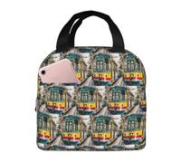 ENRPTY Lisbon Tram Print Borsa per il pranzo portatile, da lavoro, da viaggio, picnic, riutilizzabile, isolante, contenitore per il pranzo