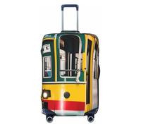 ENRPTY Lisbona Tram Stampa Valigie Decoraitve Coperture Lavabile Copertura Valigia Da Viaggio Accessori Bagagli, nero, Large