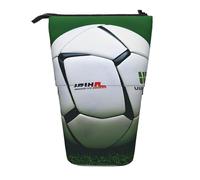 ENRPTY Sacchetto telescopico bianco di trucco di stoccaggio di pop-up di grande capacità della borsa della matita della stampa del pallone da calcio per