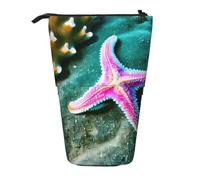 ENRPTY Sacchetto telescopico di trucco di stoccaggio di pop-up di grande capacità del sacchetto della matita della stampa della stella marina del mare
