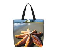 ENRPTY Starfish Lighthouse Beach stampa casual borsa a tracolla borsa all'aperto vacanza weekend viaggi shopping