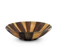 Ensaladera Arthur Court de madera de acacia para servir frutas o ensaladas, estilo wok ondulado, extra grande, 40,6 cm de di metro x 11,4 cm de alto