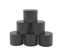 ENSDIEPLS Barattoli per Candele, Barattoli di Candela Rotondi in Ferro da 12 Pezzi da 4 Once con Coperchio, barattoli di tè Cosmetici for aromaterapia, Vuoti, Multicolori(Black)