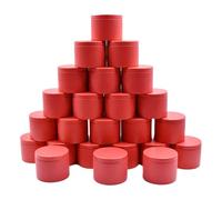 ENSDIEPLS Barattoli per Candele, Barattoli di Latta for Candele Multicolore da 24 conteggi con coperchi da 4/8 oz for Realizzare Candele(Red-4oz)