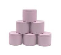 ENSDIEPLS Barattoli per Candele, Barattoli for Candele Rotondi in Ferro da 12 Pezzi da 4 Once con coperchi, contenitori Cosmetici Vuoti Multicolori(Pink)