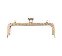 ENSDIEPLS Chiusura a Bacio, Borsa in Metallo con Chiusura a Bacio, Chiusura a Scatto, Accessorio for Borsa Multicolore Fai da Te da 20 cm(Light Gold)