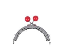 ENSDIEPLS Chiusura a Bacio, Portamonete con Chiusura Kiss Multicolor 8,5x6,5cm Ferro e plastica for Borse Fai da Te(Red)