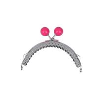 ENSDIEPLS Chiusura a Bacio, Portamonete con Chiusura Kiss Multicolor 8,5x6,5cm Ferro e plastica for Borse Fai da Te(Rose Red)