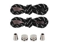 ENSDIEPLS Lacci per scarpe, Lacci elastici di ricambio No Tie in nylon multicolore(Black White Spots)