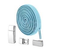 ENSDIEPLS Lacci per scarpe, Lacci piatti elastici senza fibbia, confezione da 2, multicolore, 100 cm x 6 mm(17 Sky Blue)