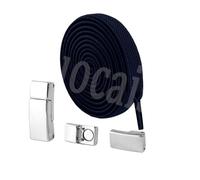 ENSDIEPLS Lacci per scarpe, Lacci piatti elastici senza fibbia, confezione da 2, multicolore, 100 cm x 6 mm(13dark Blue)