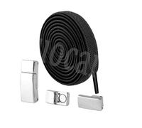 ENSDIEPLS Lacci per scarpe, Lacci piatti elastici senza fibbia, confezione da 2, multicolore, 100 cm x 6 mm(8 Black)