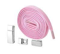 ENSDIEPLS Lacci per scarpe, Lacci piatti elastici senza fibbia, confezione da 2, multicolore, 100 cm x 6 mm(2 Pink)