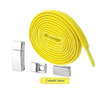 ENSDIEPLS Lacci per scarpe, Lacci piatti elastici senza fibbia, confezione da 2, multicolore, 100 cm x 6 mm(3 Yellow)