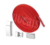 ENSDIEPLS Lacci per scarpe, Lacci piatti elastici senza fibbia, confezione da 2, multicolore, 100 cm x 6 mm(4 Red)