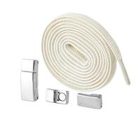 ENSDIEPLS Lacci per scarpe, Lacci piatti elastici senza fibbia, confezione da 2, multicolore, 100 cm x 6 mm(11 Cream)