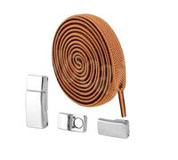 ENSDIEPLS Lacci per scarpe, Lacci piatti elastici senza fibbia, confezione da 2, multicolore, 100 cm x 6 mm(7 Brown)