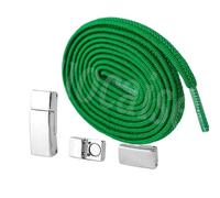 ENSDIEPLS Lacci per scarpe, Lacci piatti elastici senza fibbia, confezione da 2, multicolore, 100 cm x 6 mm(10 Green)