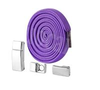 ENSDIEPLS Lacci per scarpe, Lacci piatti elastici senza fibbia, confezione da 2, multicolore, 100 cm x 6 mm(5 Purple)