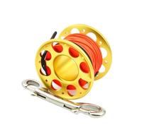 ENSDIEPLS Mulinello da Immersione a Dito, Mulinello da Dito for Immersioni subacquee in Lega di Alluminio con Gancio a Doppia estremità Multicolore 15/30 m(Golden 15m)