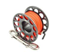 ENSDIEPLS Mulinello da Immersione a Dito, Mulinello da Dito Multicolore 15-30 m 2 Ganci con Testa in Corda for Immersioni alla deriva in grotte(Grey 30m)