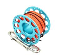 ENSDIEPLS Mulinello da Immersione a Dito, Mulinello da Dito Multicolore 15-30 m 2 Ganci con Testa in Corda for Immersioni alla deriva in grotte(Blue 30m)