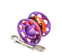 ENSDIEPLS Mulinello da Immersione a Dito, Mulinello da Dito Multicolore 15-30 m 2 Ganci con Testa in Corda for Immersioni alla deriva in grotte(Purple 15m)