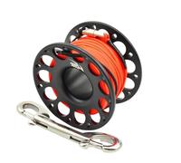ENSDIEPLS Mulinello da Immersione a Dito, Mulinello da Dito Multicolore 15-30 m 2 Ganci con Testa in Corda for Immersioni alla deriva in grotte(Black 30m)