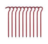 ENSDIEPLS Picchetti per Tende Resistenti, Picchetti da Terra in Lega di Alluminio, 10 Pezzi, 18 cm, Multicolore, con Gancio for Tenda da Campeggio, Amaca(10PCS Red)