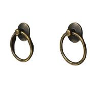 ENSDIEPLS Pomelli ad anello per cassetti, Battenti for porte e maniglie for cassetti in lega di zinco, multicolore, 52 x 43 mm, confezione da 2(A4)