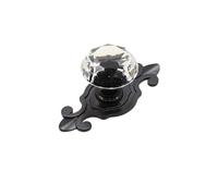 ENSDIEPLS Pomelli per cassetti in cristallo, Confezione Da 4 Pomelli for Cassetti In Cristallo Multicolore, Lunghezza 70 Mm(Black,Transparent)