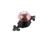ENSDIEPLS Pomelli per cassetti in cristallo, Confezione Da 4 Pomelli for Cassetti In Cristallo Multicolore, Lunghezza 70 Mm(Black,Pink)