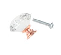 ENSDIEPLS Pomelli per cassetti in cristallo, Pomelli In Vetro Cristallo E Lega 30mm Multicolor Confezione Da 5 O 10 Pz(Red Gold,5Pcs)