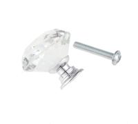 ENSDIEPLS Pomelli per cassetti in cristallo, Pomelli In Vetro Cristallo E Lega 30mm Multicolor Confezione Da 5 O 10 Pz(Silver,5Pcs)