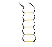 ENSDIEPLS Scala a Corda per Barche, Rope Ladder 5 Steps 2 Hooks Boat Kayak Fish Board Swim Sail Multicolor(Black)