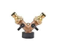 ENSDIEPLS Splitter per Rubinetto dell'Acqua, Divisore for Tubo da Giardino a 4 Vie in Ottone da 3/4 di Pollice, Oro(Gold G)