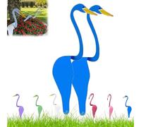 enseak Dancing Birds Garden Metal Art,Flamingo Ornaments, Birds Garden Metal Art,Flamingo Decor Garden Metal Yard Art Spinner,Dancing Birds for The Yard for Garden Decor