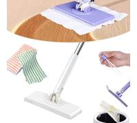 enseak Mini Mop con Cambio del Panno, Design del Manico A Spinta-tiro, Automatic Cloth Changing Mini Mop, Mini Mop Cambio Panno, Hands Free Mini Mop con Testa Rotante A 360°, Lazy Mop Floor Cleaners